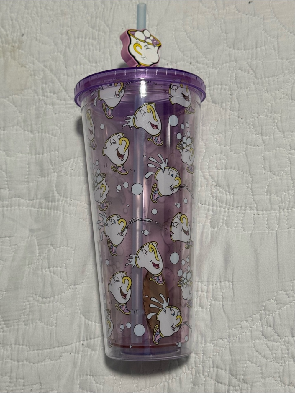 Purple Chip 'n' Dale Themed 24 Oz Tumbler with Straw